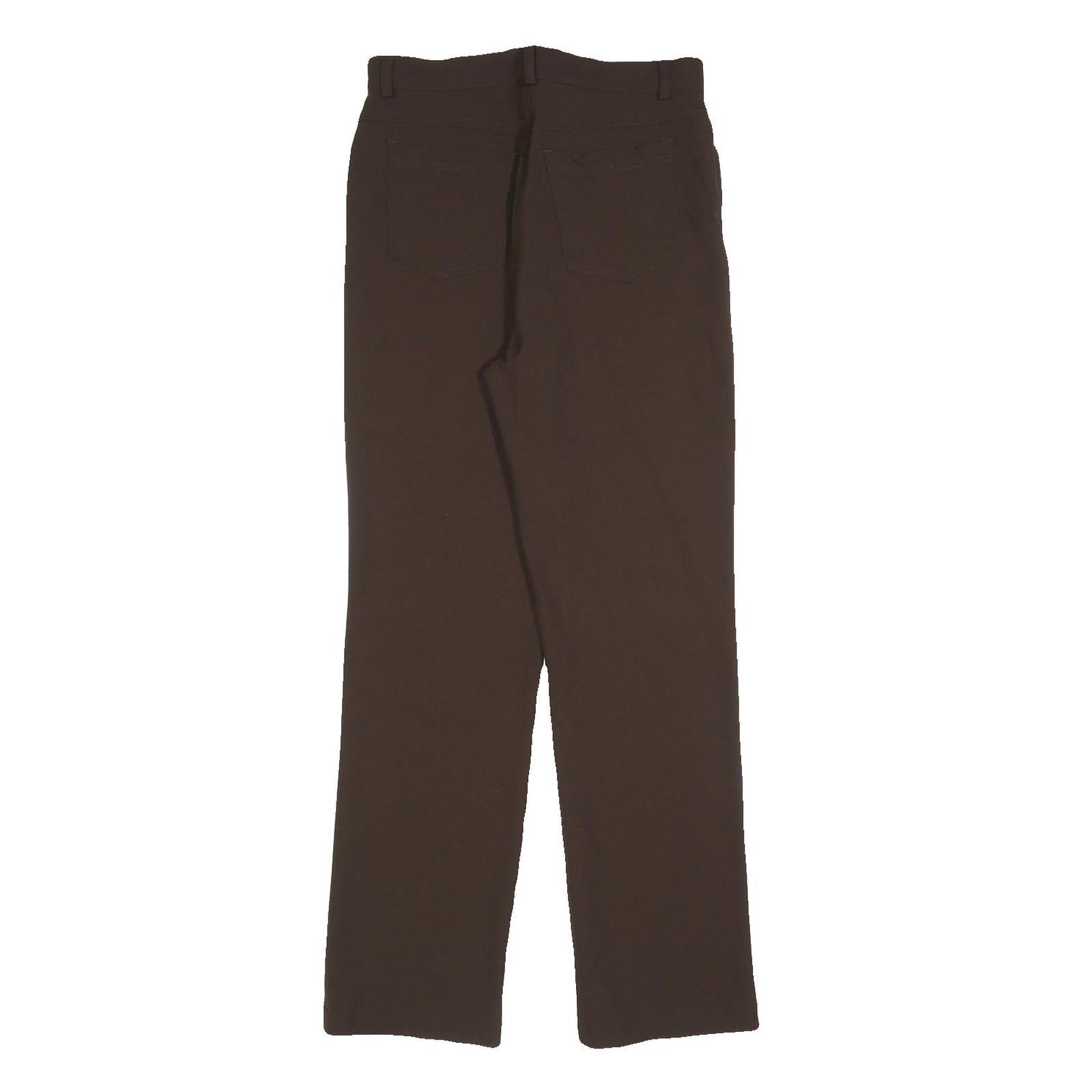 PENNY BLACK Womens Regular Fit Brown Polyester Blend Trousers W28 L30 Zip