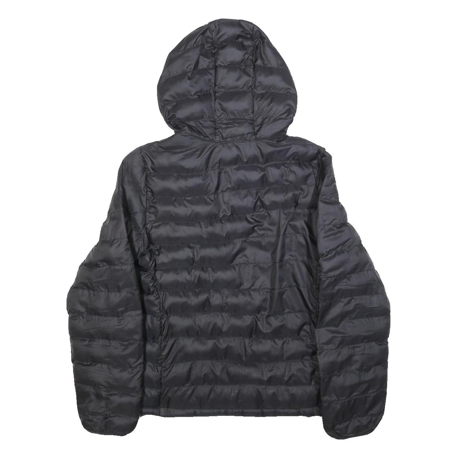 LEVI'S Womens Black Puffer Jacket S Polyester Hooded Zip Plain Lightweight