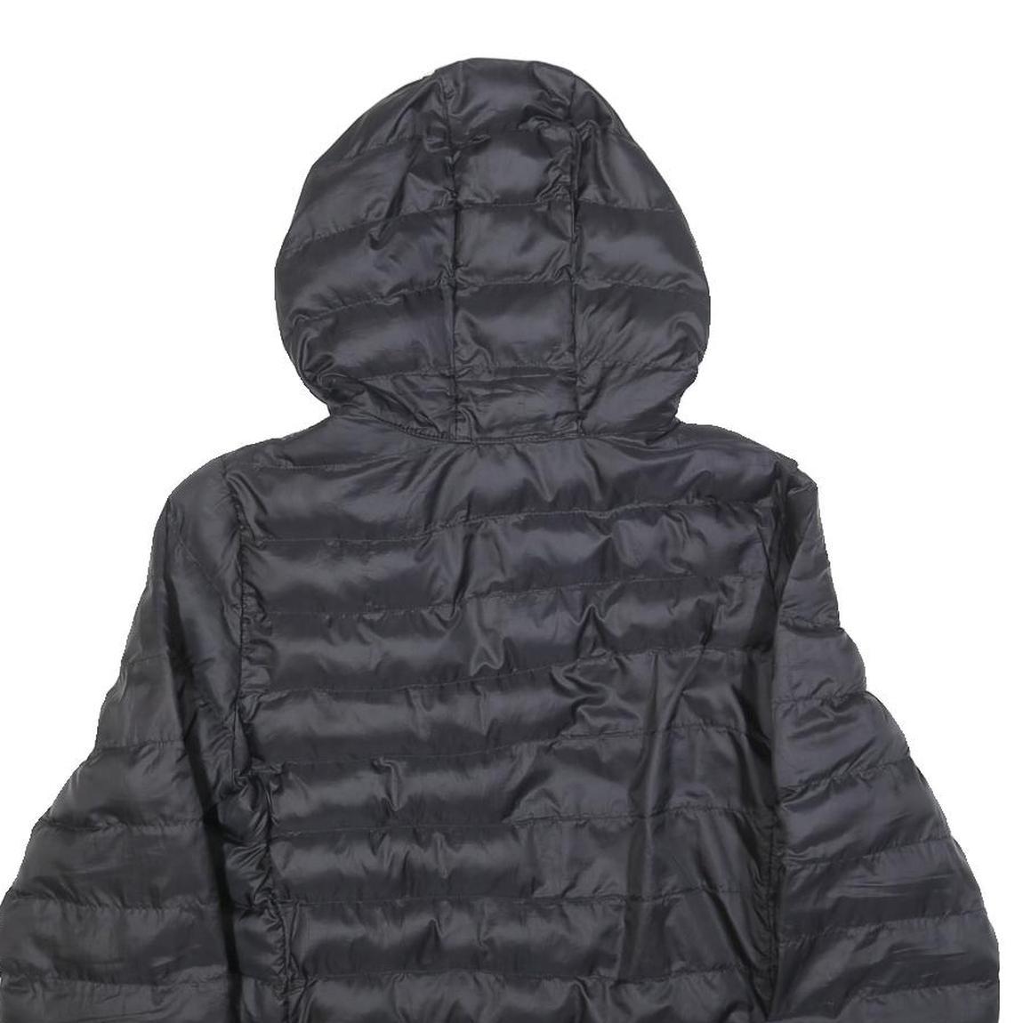 LEVI'S Womens Black Puffer Jacket S Polyester Hooded Zip Plain Lightweight