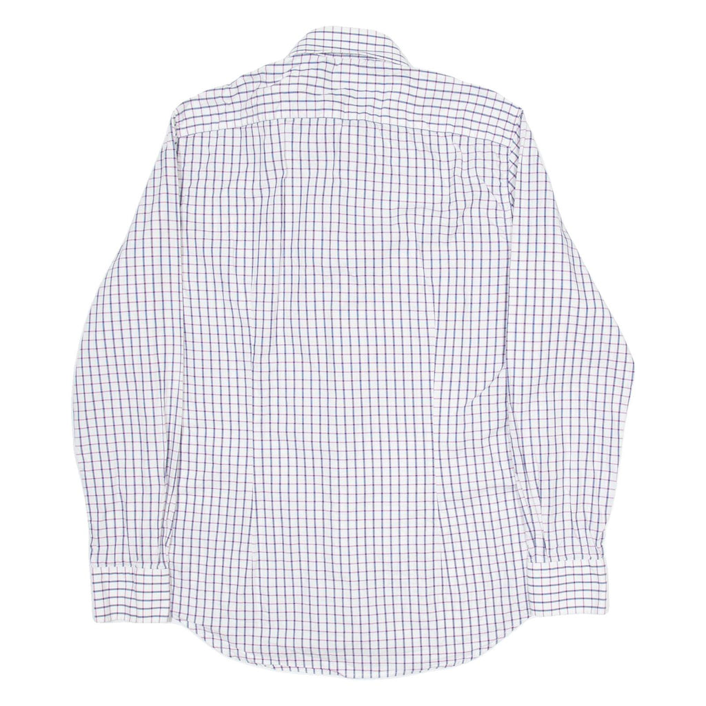TOMMY HILFIGER Fitted Mens Shirt White Check Long Sleeve M