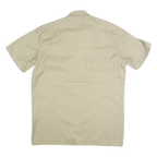 DICKIES Mens Beige Short Sleeve Shirt M Cotton Blend Workwear Button Front