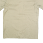 DICKIES Mens Beige Short Sleeve Shirt M Cotton Blend Workwear Button Front