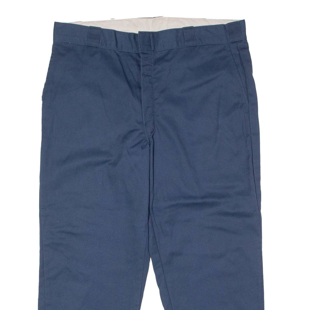 DICKIES Blanket Lined Workwear Mens Twill Trousers Blue Regular Straight W38 L28