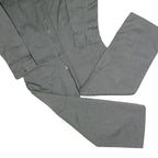 WORKER Mens Grey Cotton Dungarees XL W42 L30 Workwear Zip Closure