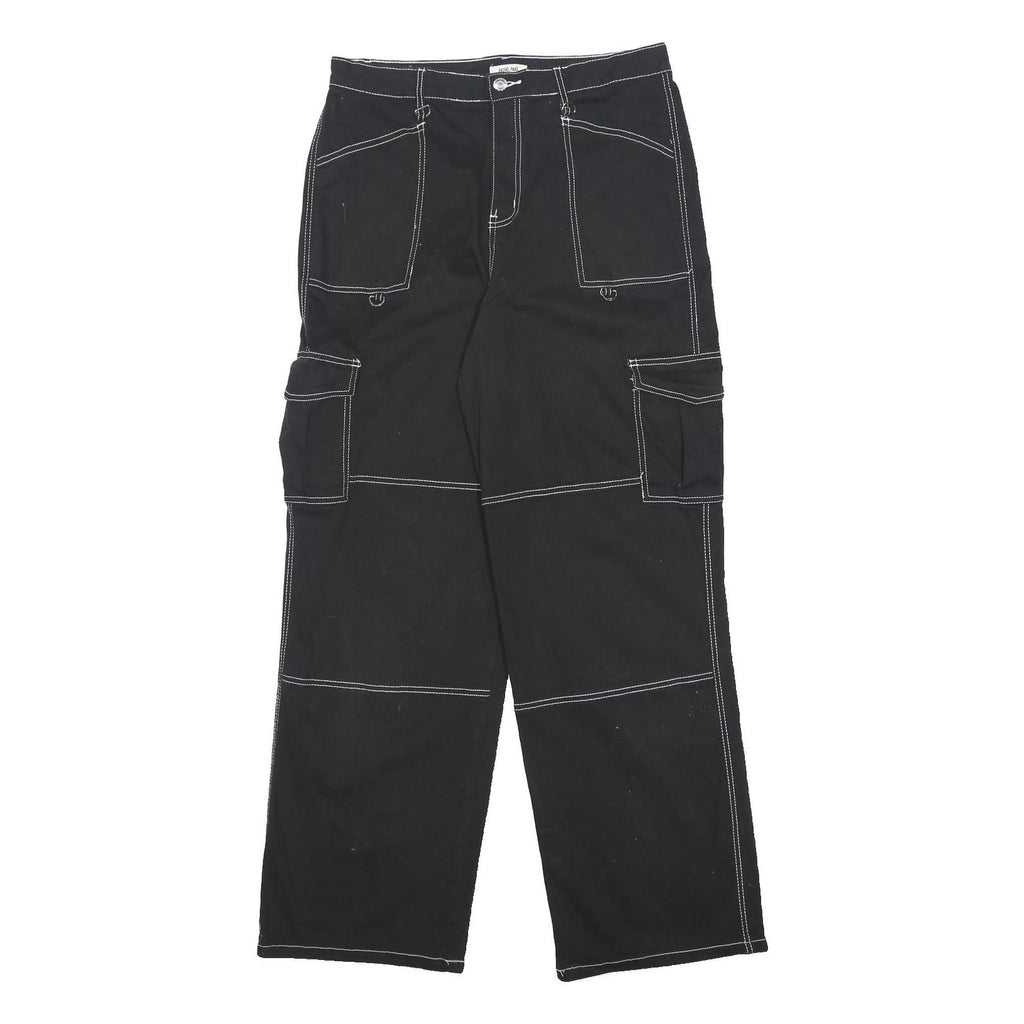 RACHEL PAIGE Womens Black Relaxed Cargo Trousers W32 L31 Cotton Blend Zip