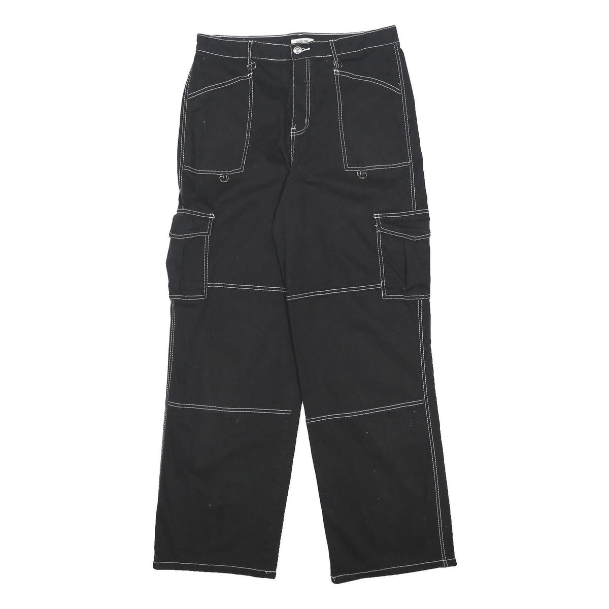 RACHEL PAIGE Womens Black Relaxed Cargo Trousers W32 L31 Cotton Blend Zip