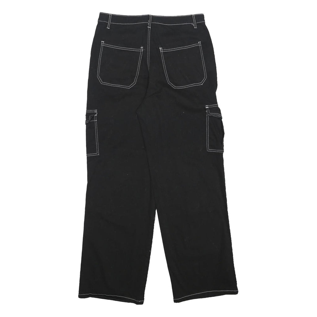 RACHEL PAIGE Womens Black Relaxed Cargo Trousers W32 L31 Cotton Blend Zip