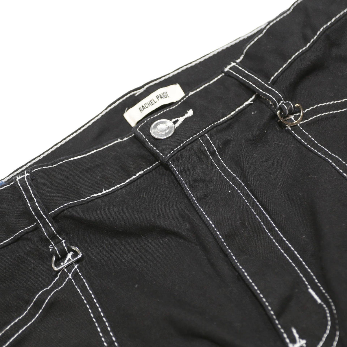 RACHEL PAIGE Womens Black Relaxed Cargo Trousers W32 L31 Cotton Blend Zip