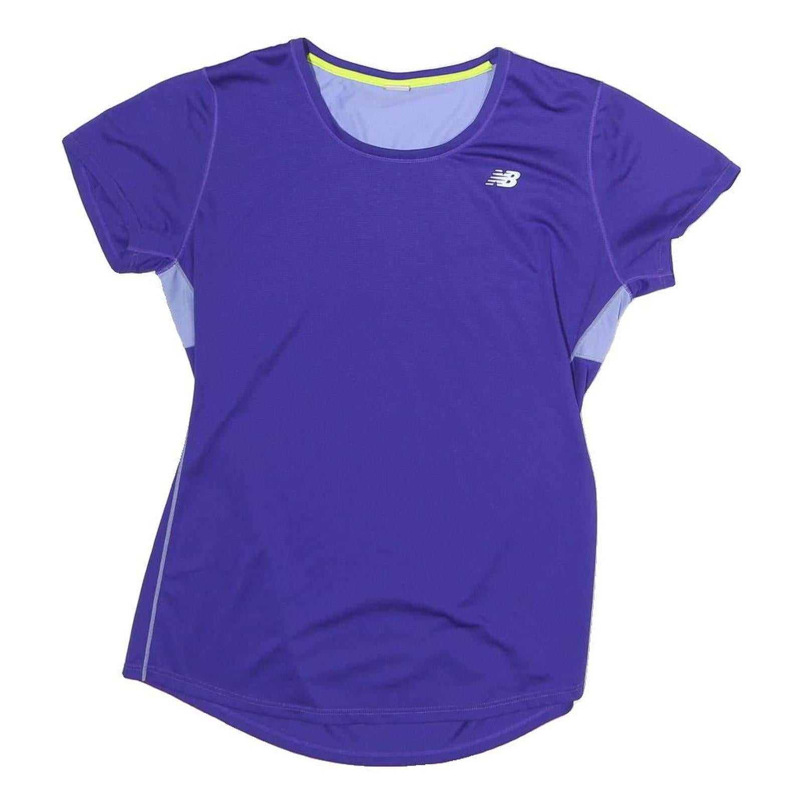 NEW BALANCE Womens Purple & Light Purple Modern T-Shirt S Short Sleeve Crew Neck