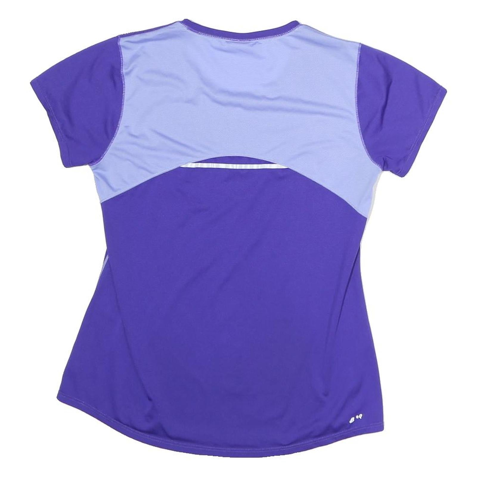 NEW BALANCE Womens Purple & Light Purple Modern T-Shirt S Short Sleeve Crew Neck