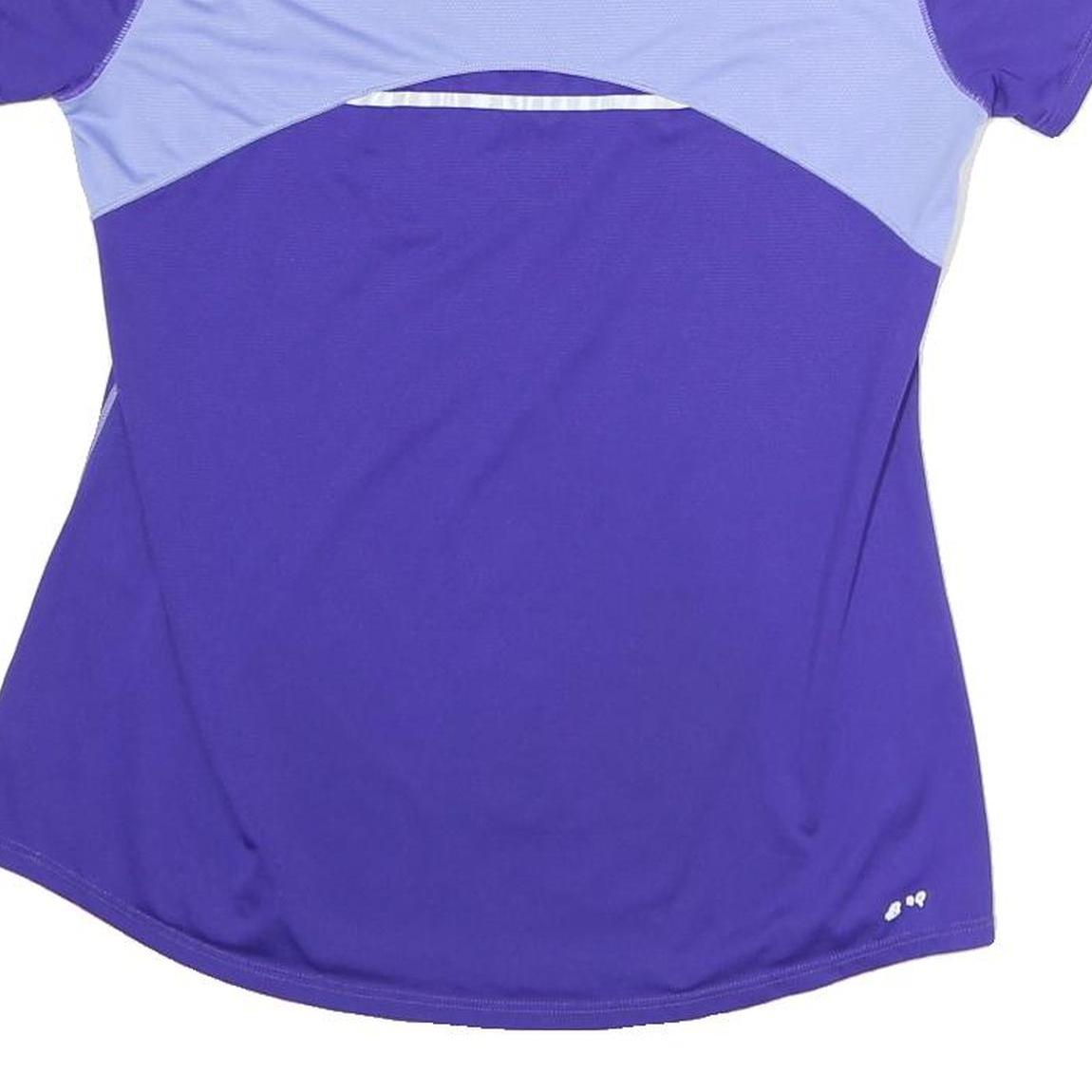 NEW BALANCE Womens Purple & Light Purple Modern T-Shirt S Short Sleeve Crew Neck