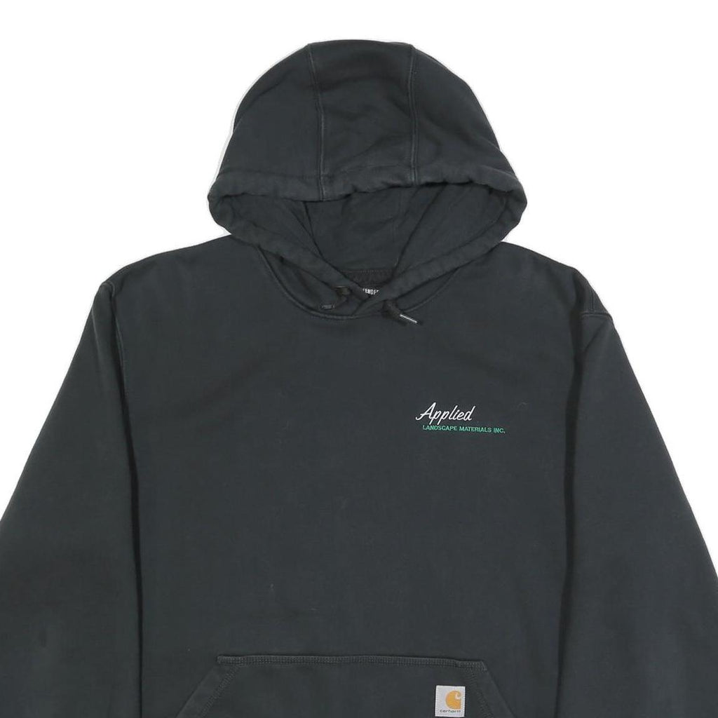 CARHARTT Mens Black Pullover Hoodie XL Applied Landscape Materials Workwear