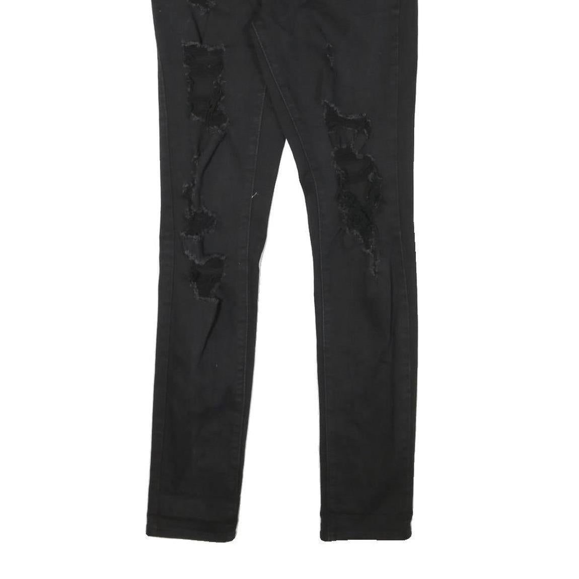 LEVI'S 721 Womens Jeans Black Slim Skinny Denim W27 L28 Distressed Rips