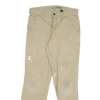 CARHARTT Mens Jeans Beige Relaxed Straight Denim W28 L28 Workwear Zip Closure