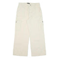 IZABEL Womens Cotton Blend White Relaxed Wide-Leg Trousers W32 L29 Cargo Style