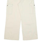 IZABEL Womens Cotton Blend White Relaxed Wide-Leg Trousers W32 L29 Cargo Style