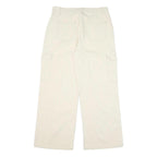 IZABEL Womens Cotton Blend White Relaxed Wide-Leg Trousers W32 L29 Cargo Style