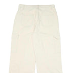 IZABEL Womens Cotton Blend White Relaxed Wide-Leg Trousers W32 L29 Cargo Style
