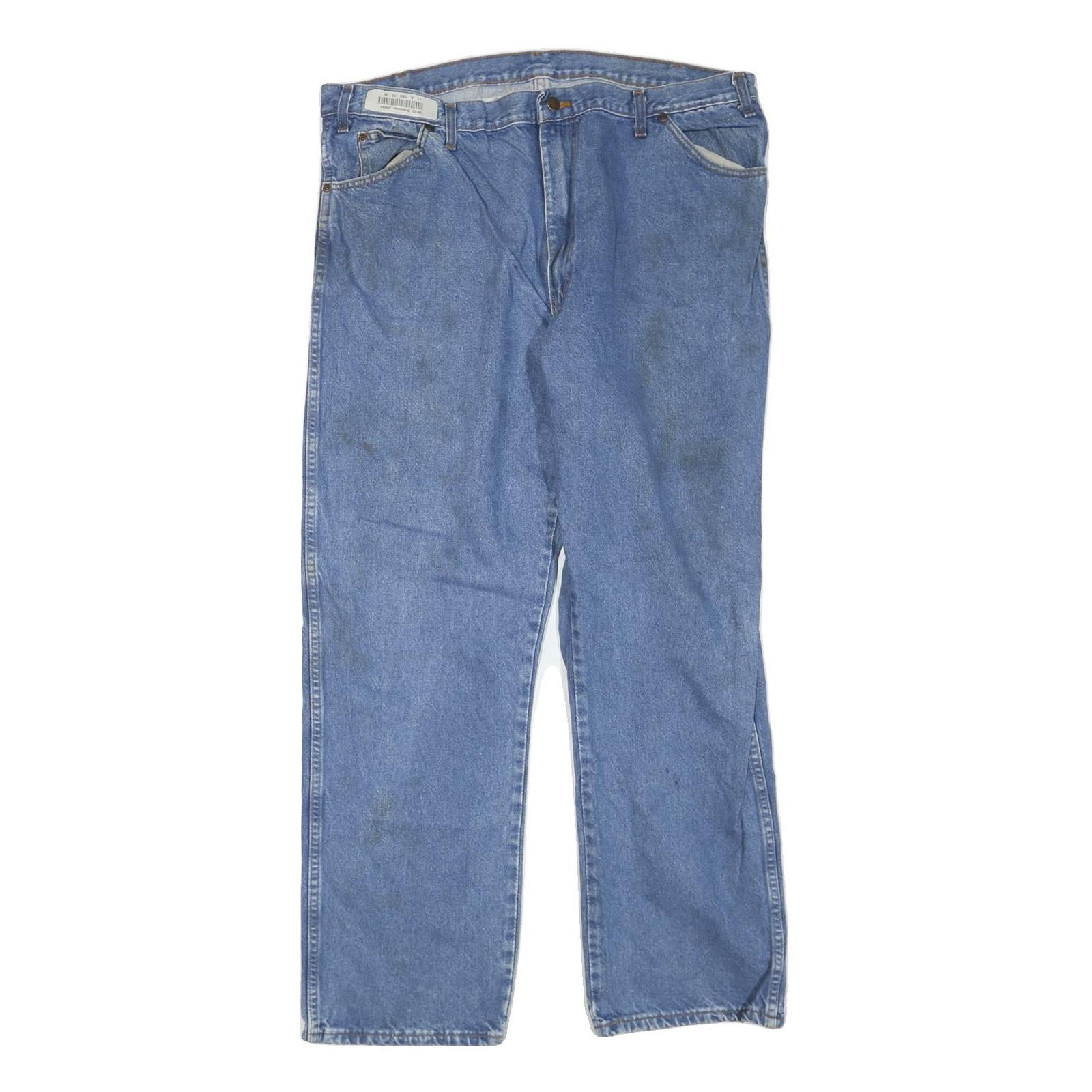 DICKIES Mens Blue Regular Fit Straight Leg Denim Jeans W40 L32 Zip Closure