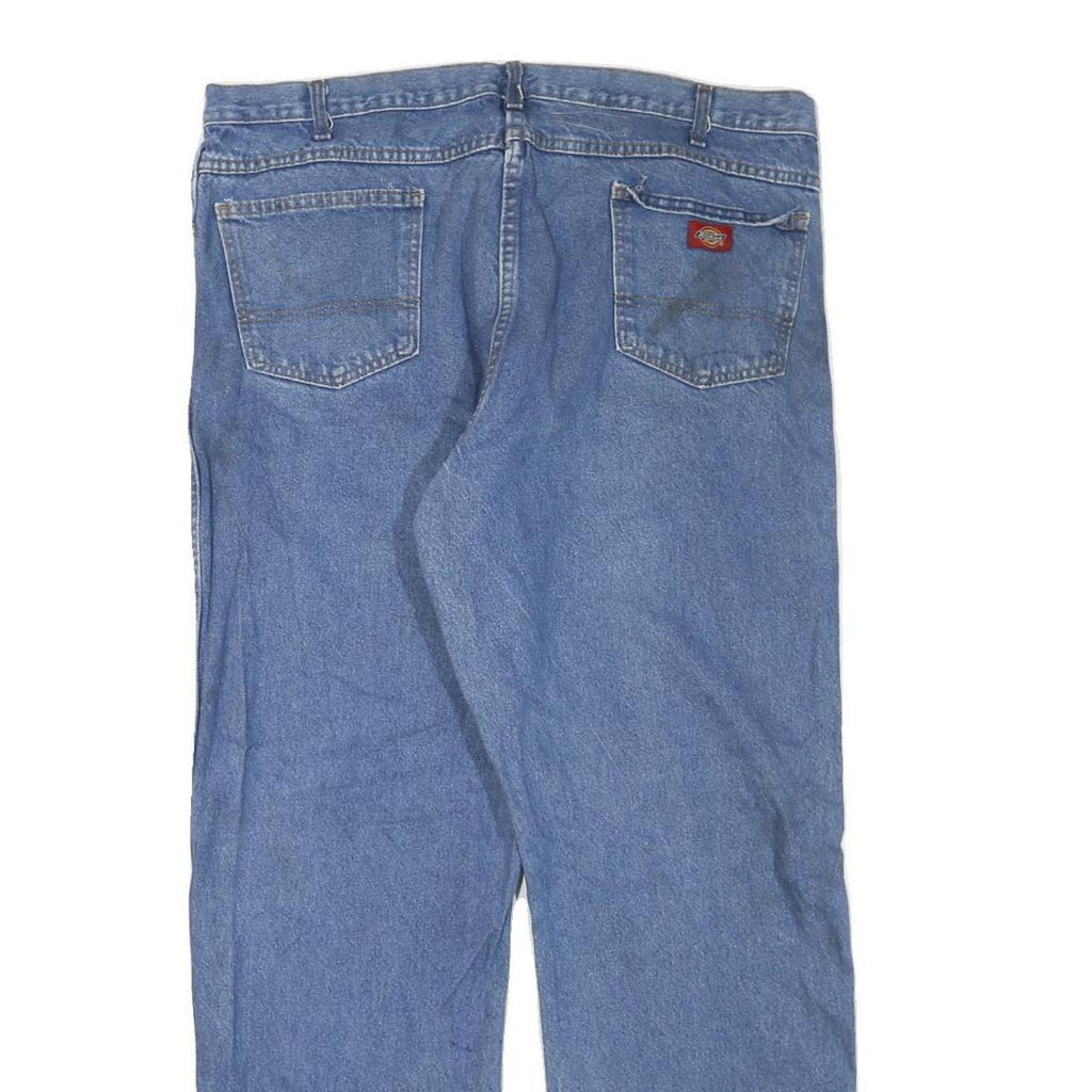 DICKIES Mens Blue Regular Fit Straight Leg Denim Jeans W40 L32 Zip Closure