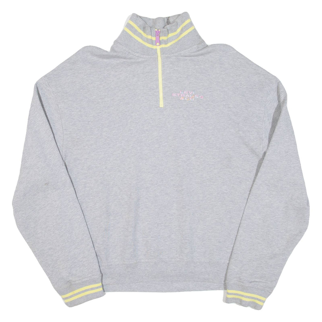 LEVI'S Womens Sweatshirt Grey 1/4 Zip S