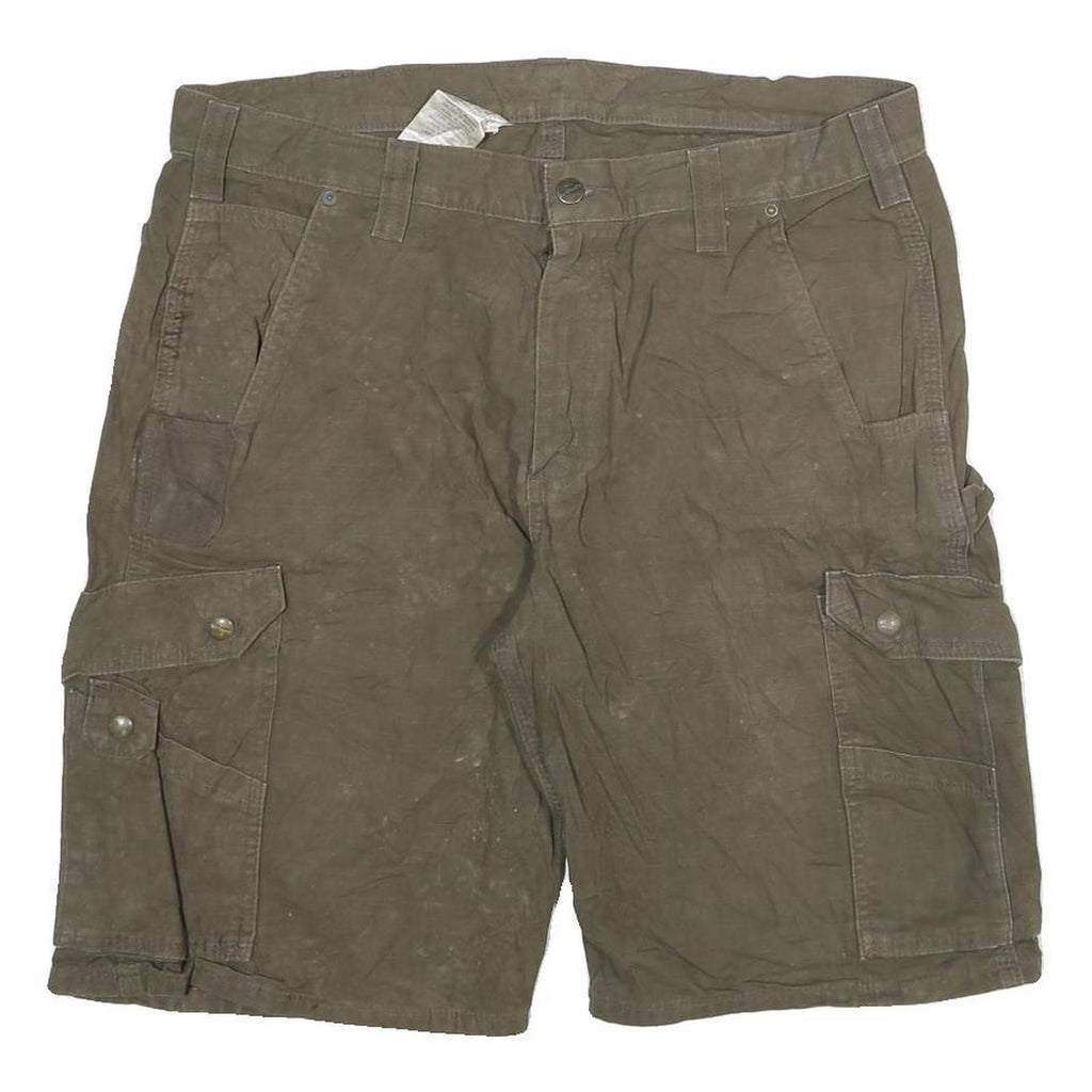 CARHARTT Mens Cargo Shorts Brown 2XL W36 Workwear Cotton Blend Durable