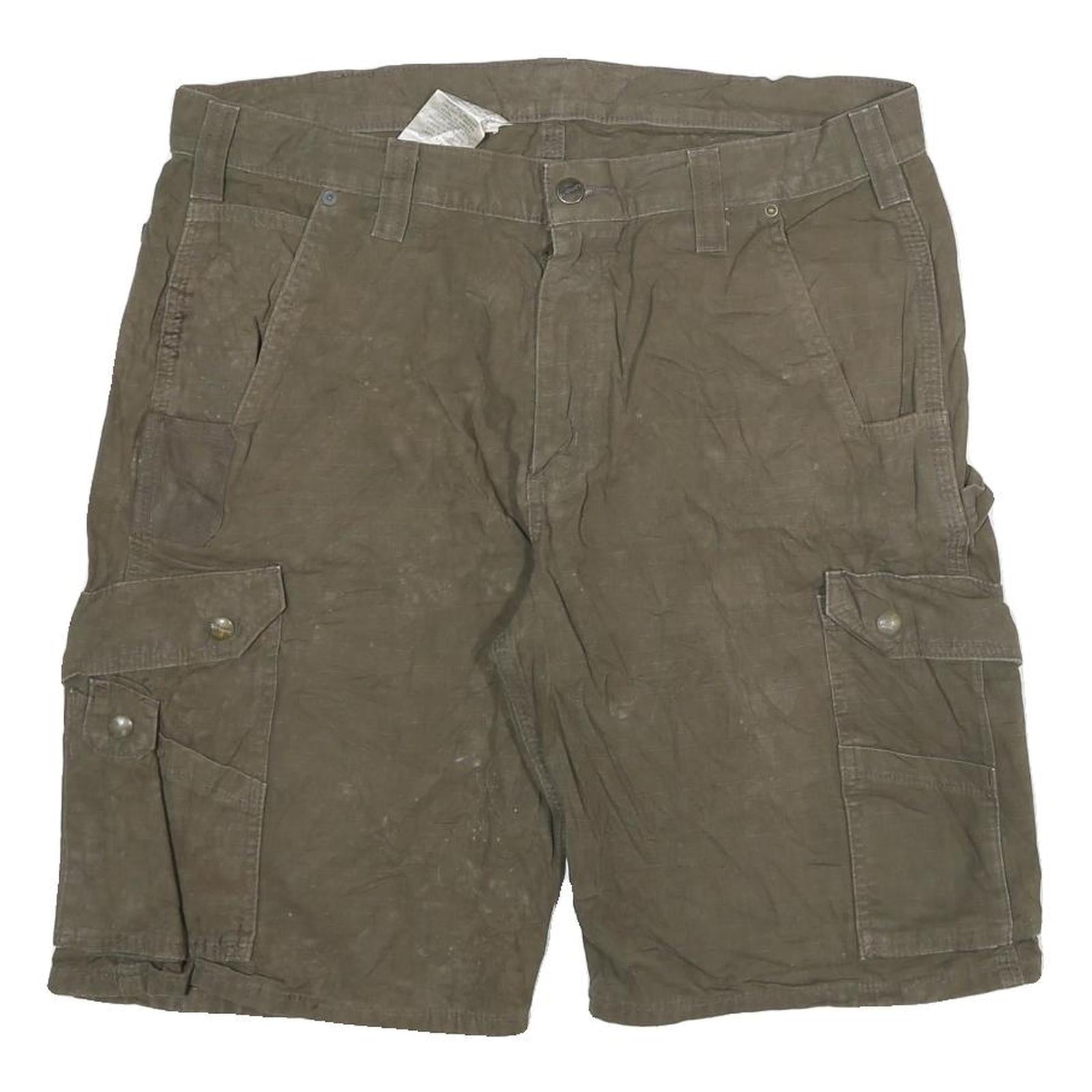 CARHARTT Mens Cargo Shorts Brown 2XL W36 Workwear Cotton Blend Durable