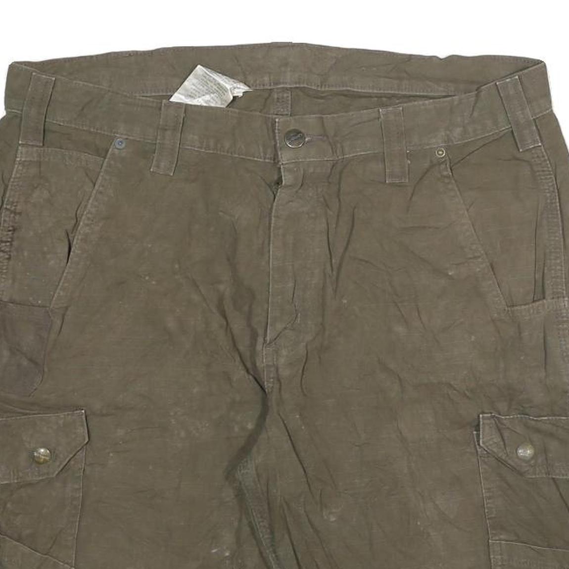CARHARTT Mens Cargo Shorts Brown 2XL W36 Workwear Cotton Blend Durable