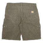 CARHARTT Mens Cargo Shorts Brown 2XL W36 Workwear Cotton Blend Durable