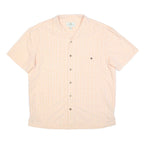ISLAND SHORES Mens Peach & White Check Shirt XL Summer Casual Short Sleeve