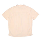 ISLAND SHORES Mens Peach & White Check Shirt XL Summer Casual Short Sleeve