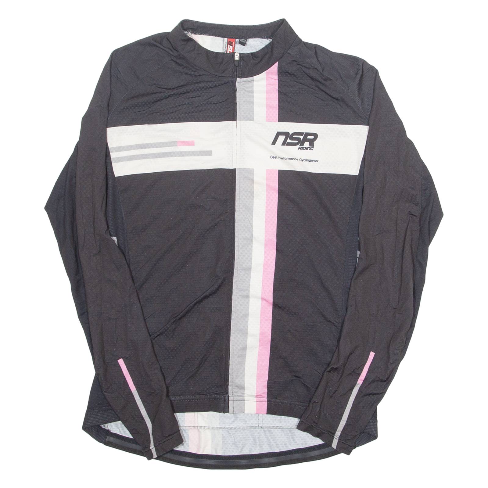 NEVER STOP RIDING Cycling Womens Jersey Black Long Sleeve 1/4 Zip M