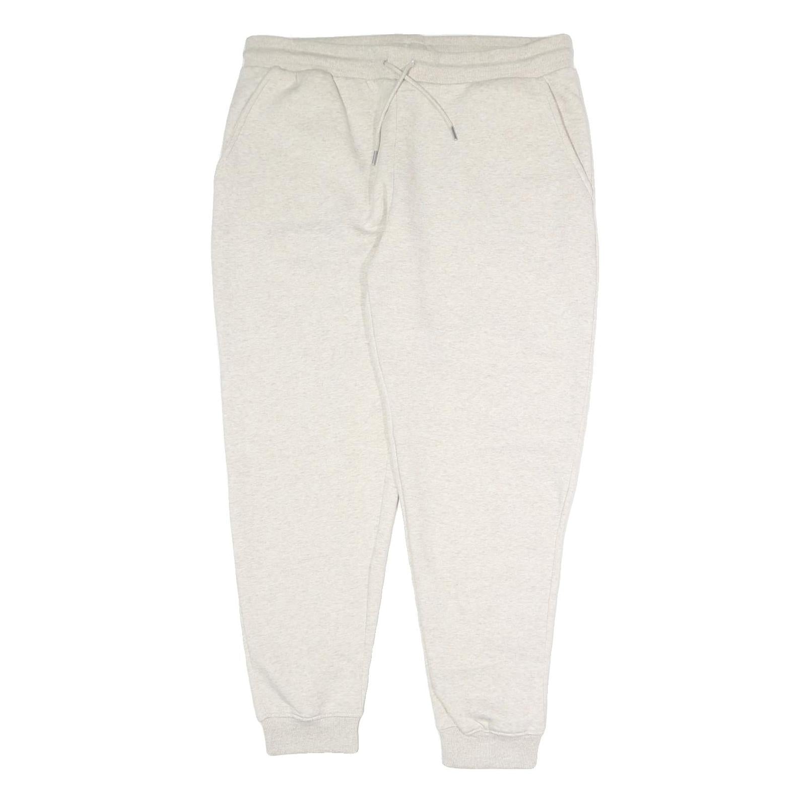 DESIGN BY M-17 Womens Joggers Cream L W36 L29 Cotton Blend Regular Tapered Fit