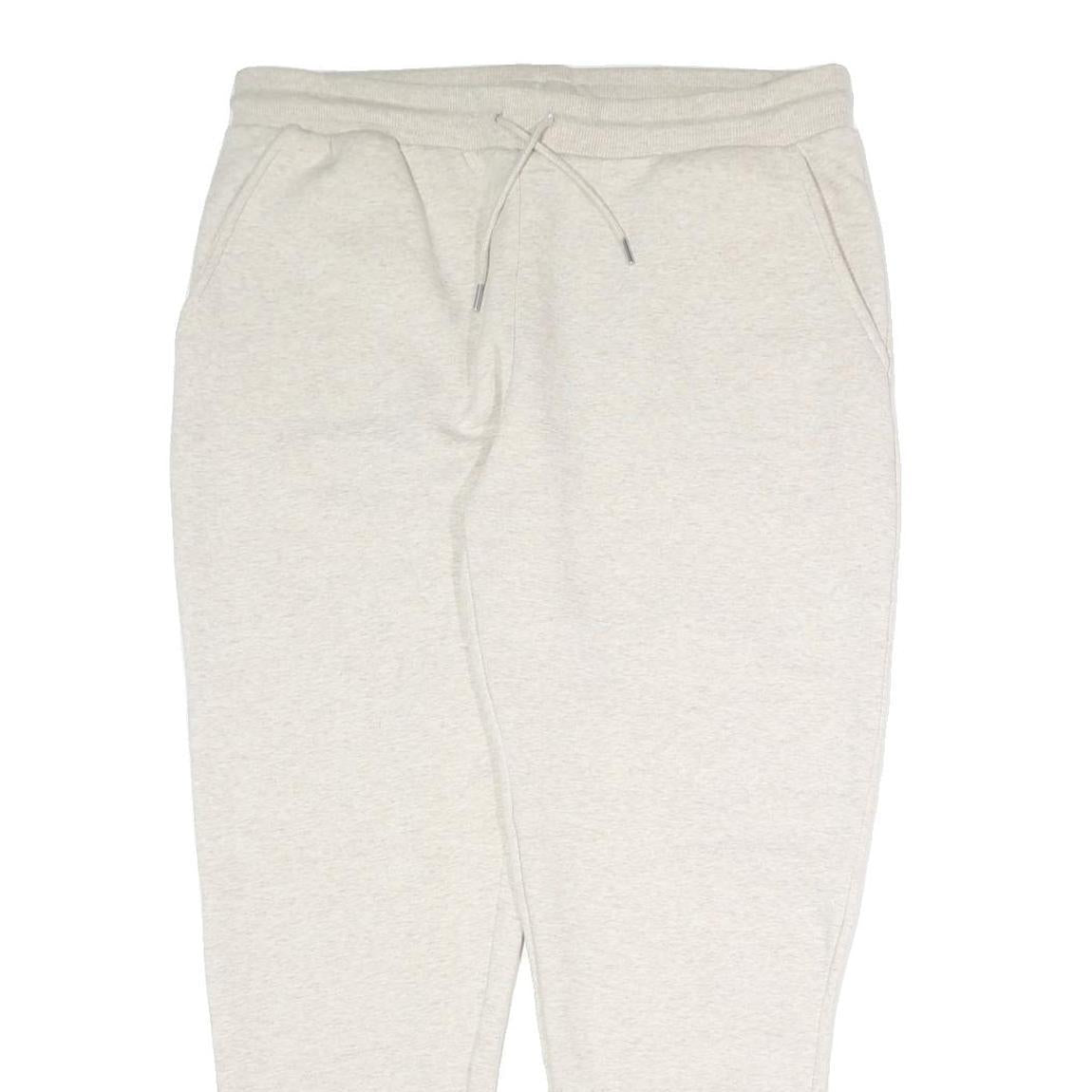 DESIGN BY M-17 Womens Joggers Cream L W36 L29 Cotton Blend Regular Tapered Fit