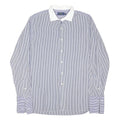 POLO RALPH LAUREN Mens Blue & White Striped Shirt XL Button-Down Collar Cotton