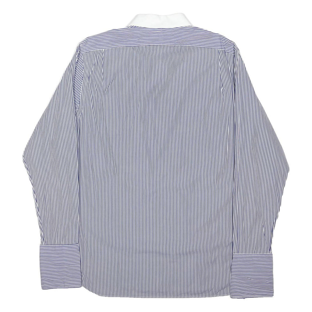 POLO RALPH LAUREN Mens Blue & White Striped Shirt XL Button-Down Collar Cotton