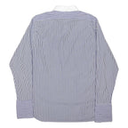 POLO RALPH LAUREN Mens Blue & White Striped Shirt XL Button-Down Collar Cotton