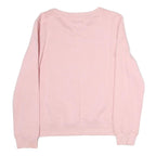 TOMMY JEANS Womens Pink Cotton Crew Neck Sweatshirt S Logo Print Casual