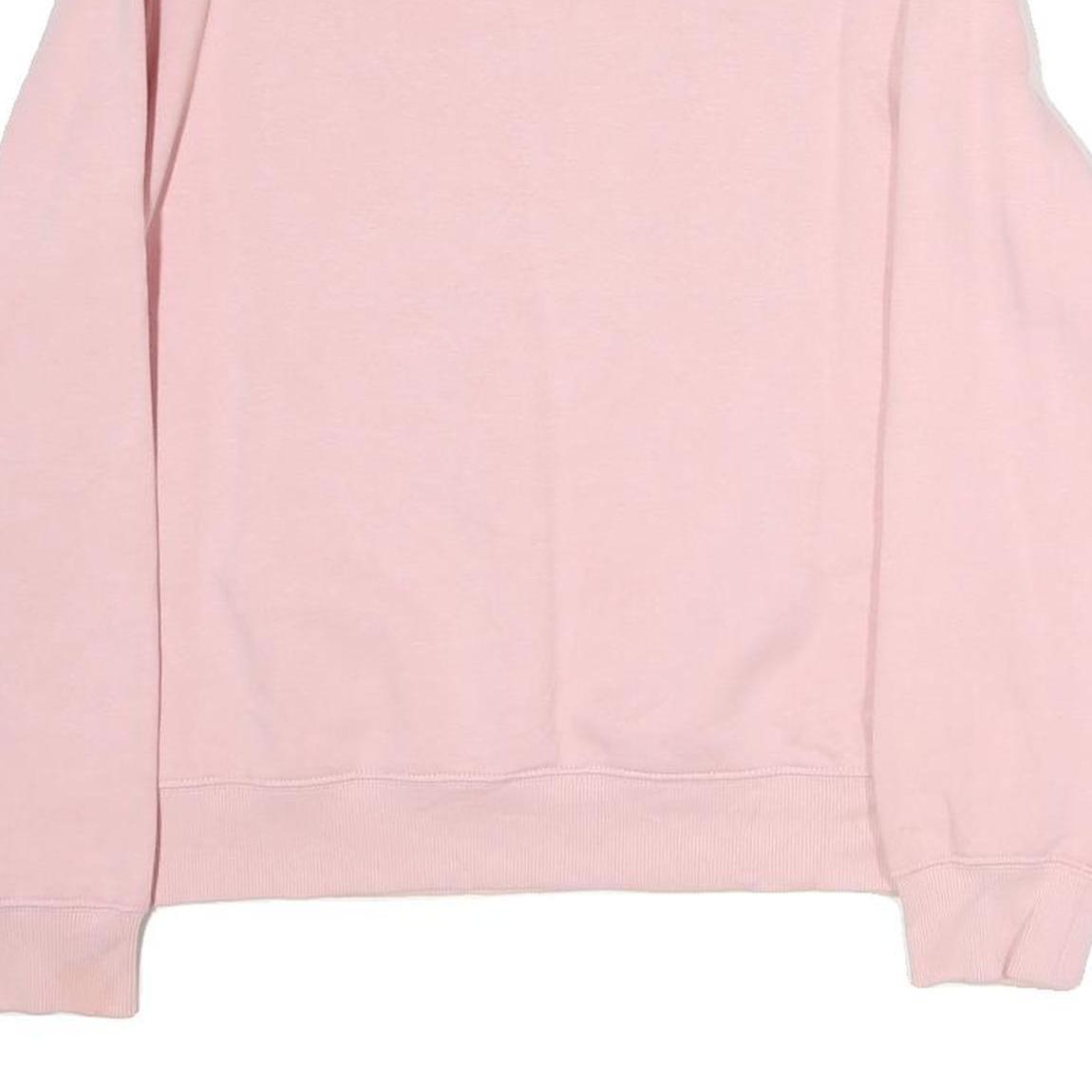 TOMMY JEANS Womens Pink Cotton Crew Neck Sweatshirt S Logo Print Casual