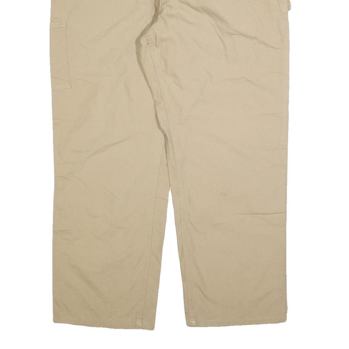 CARHARTT Mens Cotton Blend Beige Relaxed Straight Trousers W42 L30 Workwear