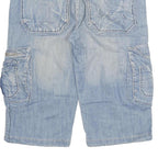 KENZARRO Mens Shorts Blue Cargo Denim 2XL W35 Cotton Blend Casual Length