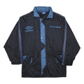 UMBRO Mens Black & Blue Nylon Zip Jacket S Track Retro Sports Casual