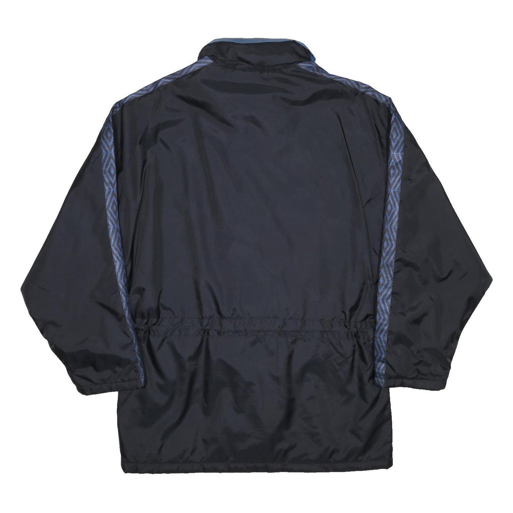UMBRO Mens Black & Blue Nylon Zip Jacket S Track Retro Sports Casual