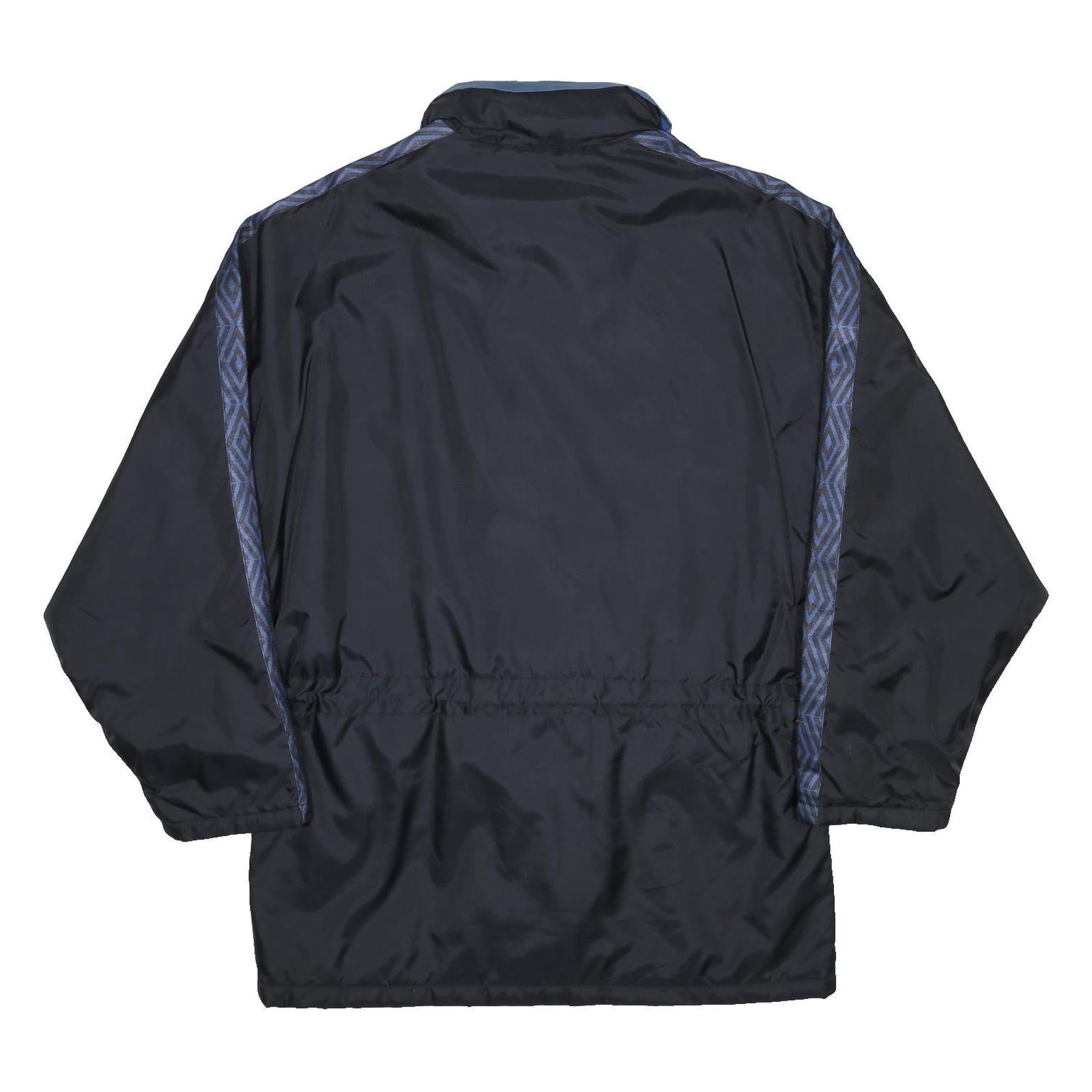 UMBRO Mens Black & Blue Nylon Zip Jacket S Track Retro Sports Casual