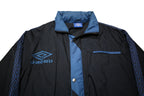 UMBRO Mens Black & Blue Nylon Zip Jacket S Track Retro Sports Casual