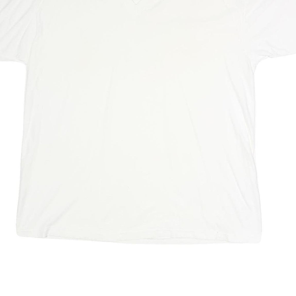 STAFFORD Mens White Plain Cotton T-Shirt 2XL Short Sleeve V-Neck Casual Basic