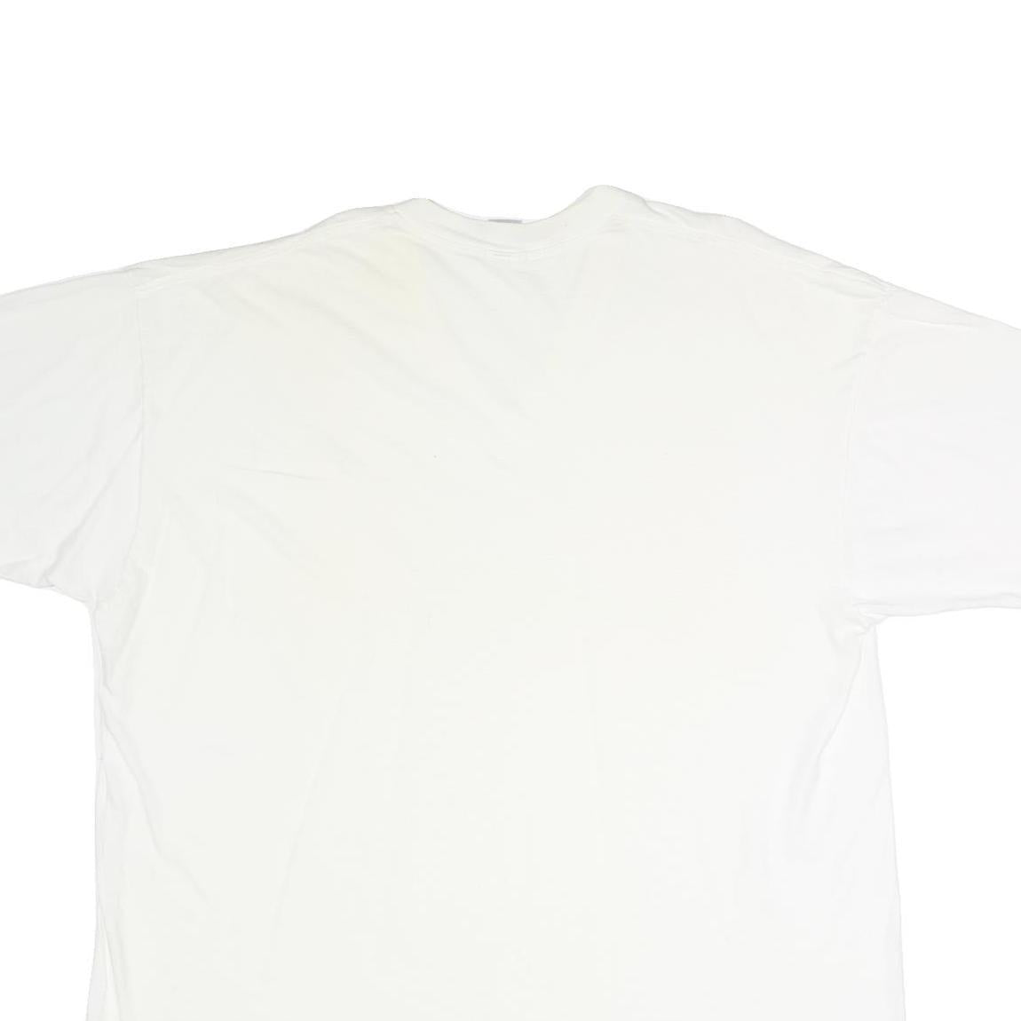 STAFFORD Mens White Plain Cotton T-Shirt 2XL Short Sleeve V-Neck Casual Basic