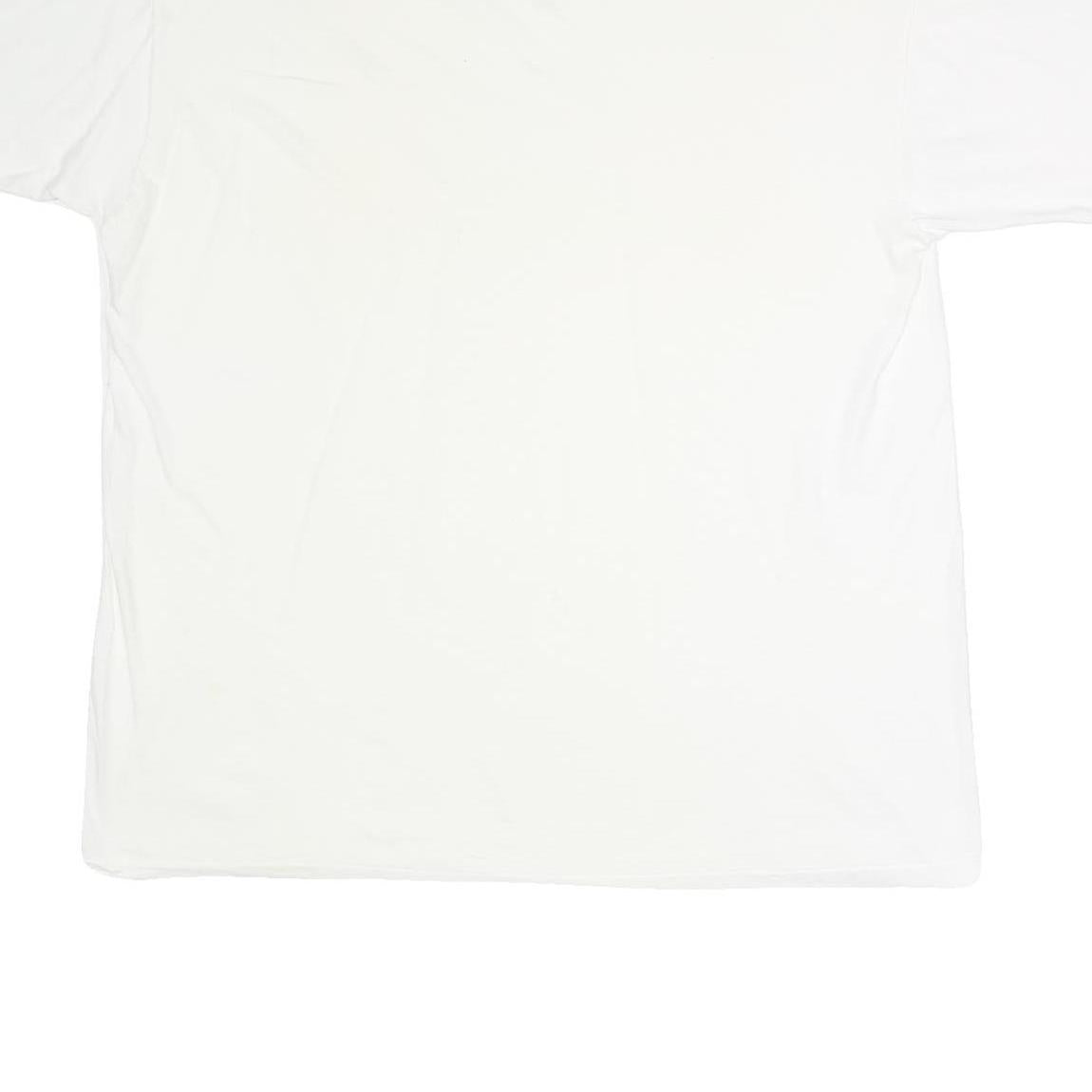 STAFFORD Mens White Plain Cotton T-Shirt 2XL Short Sleeve V-Neck Casual Basic