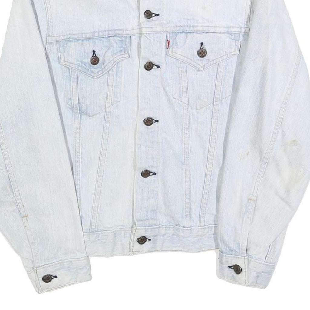 LEVI'S Womens White Denim Jacket S Cotton Button Plain Classic Casual