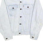 LEVI'S Womens White Denim Jacket S Cotton Button Plain Classic Casual